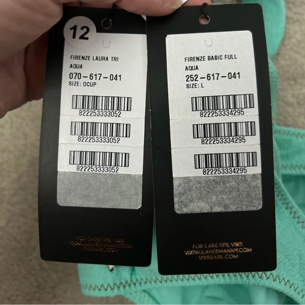 NWT ViX Paula Hermanny Aqua Bikini Set | D Cup and Large Bottoms - Picture 6 of 7